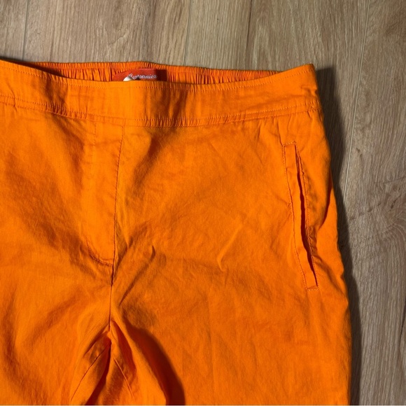 Anthropologie Cartonnier Orange Linen Blend Cropped Wide Leg Pants Size Medium - Picture 3 of 7